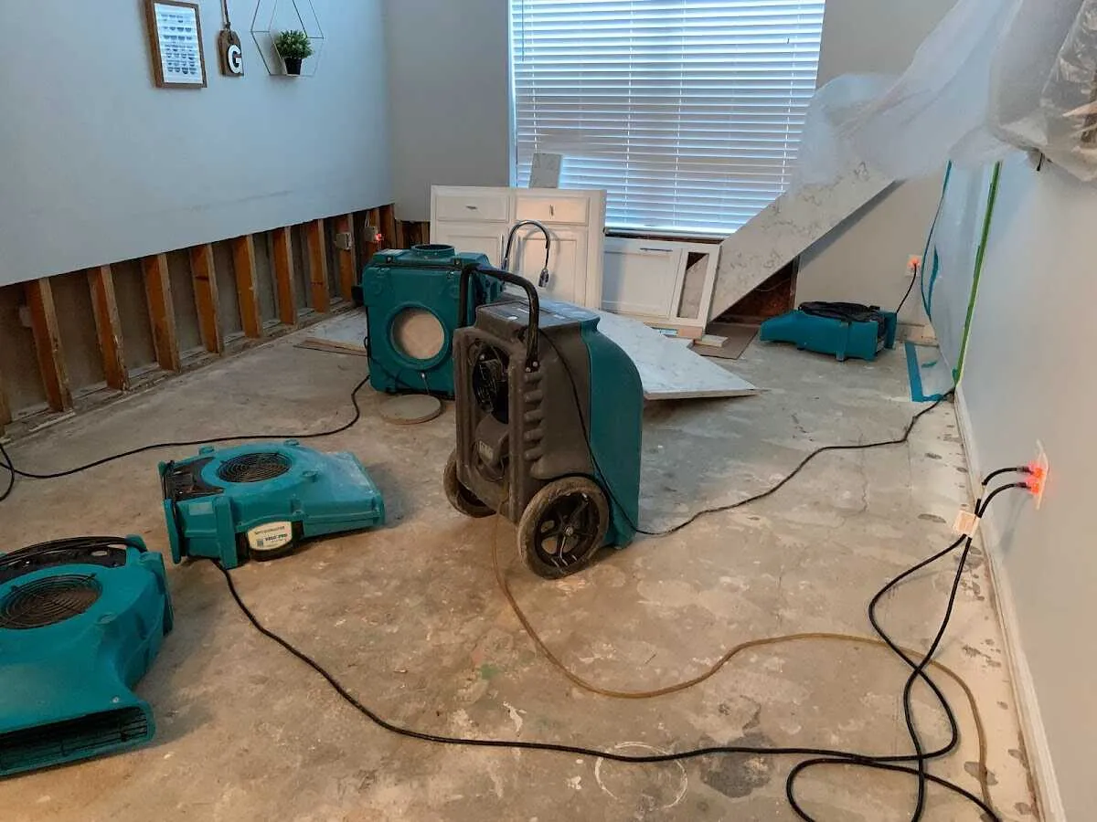 Dehumidifier in flood-cut room for Water Extraction & Removal in Glassboro